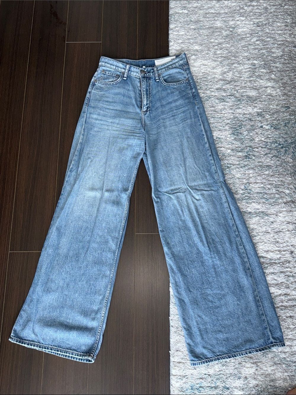 RAG & BONE Featherweight Sofie High Rise Wide Leg Jean, Beverly, 25 - Picture 3 of 6